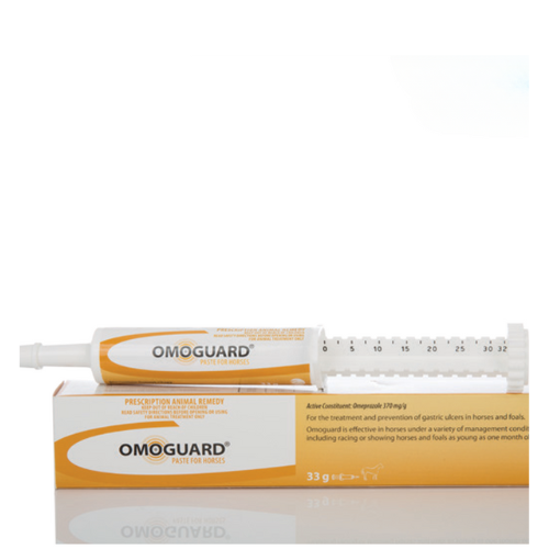 OMOGUARD PASTE for horses and camels in a 33g syringe, supports digestive health and helps prevent upper gastrointestinal bleeding.