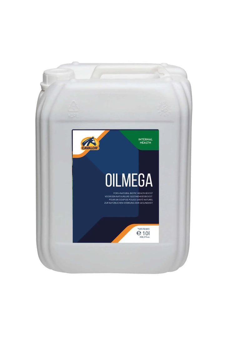 Cavalor OilMega 10L equine supplement for enhanced gastrointestinal health, rich in omega-3 fatty acids for horses in the Animals & Pet Supplies category.