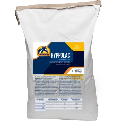 HYPPOLAC ideal nutrition milk powder for foals by Cavalor in 10kg bag, supports horse digestion, immunity, and growth.