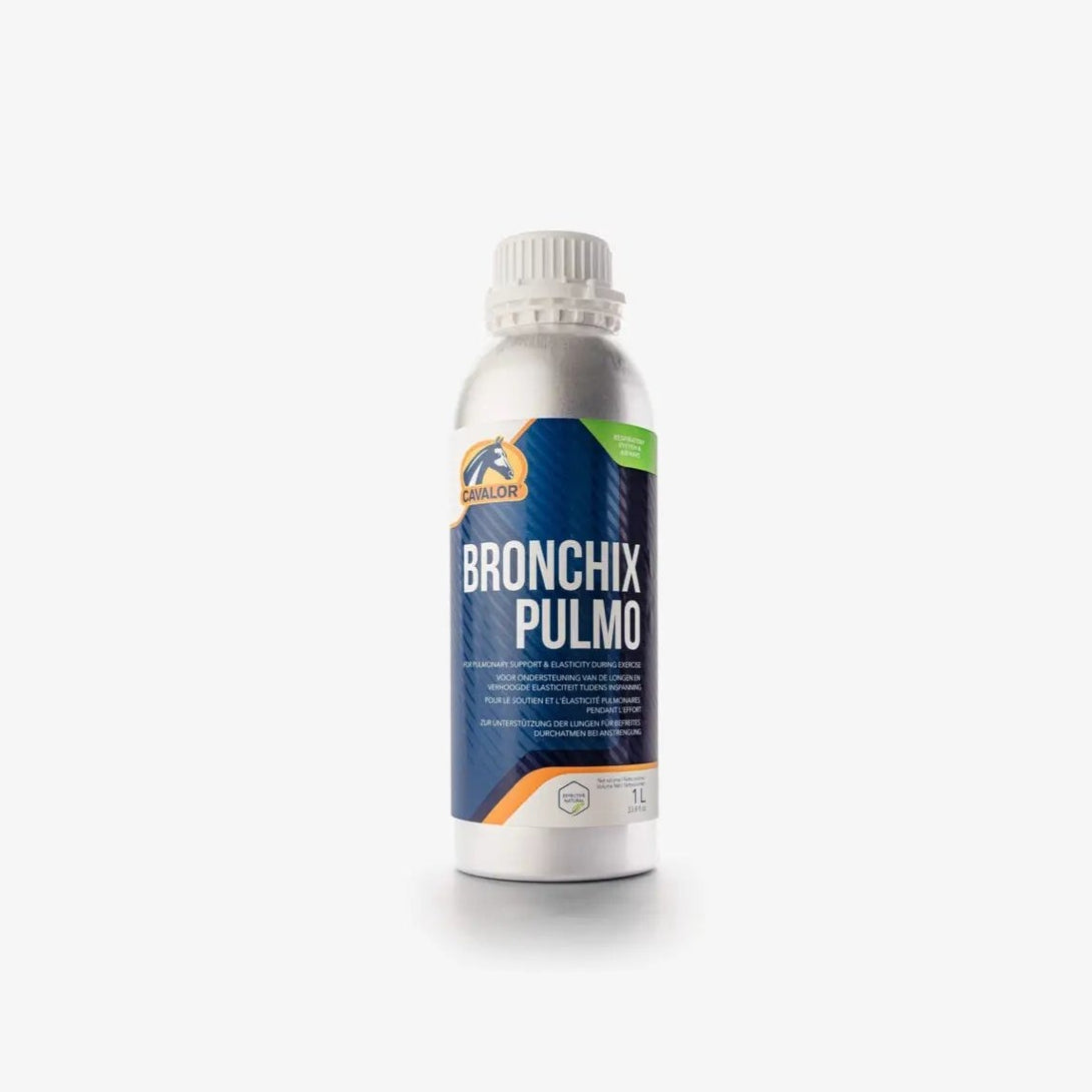 BRONCHIX PULMO LIQUID for pets, 1L supplement with saffron, improves respiratory performance and oxygen absorption in active animals.
