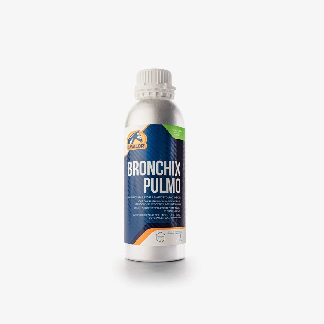 Cavalor Bronchix Pulmo Liquid dietary supplement for animals, enhances oxygen intake and supports breathing during training and competition.