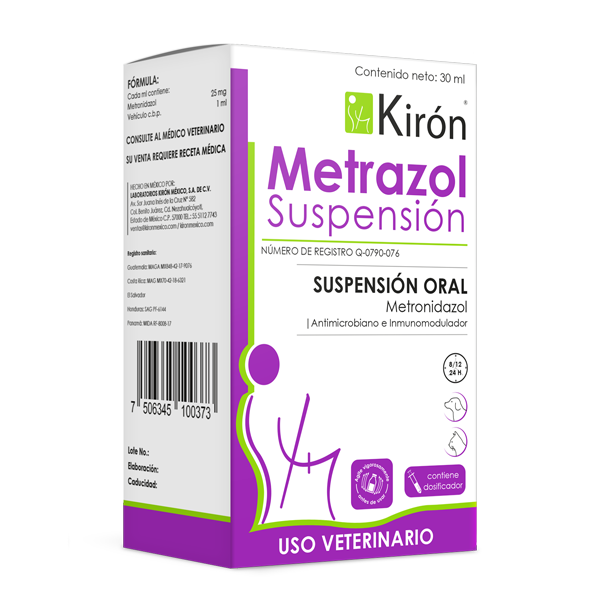 Metrazole Suspension - Metronidazole for Dogs | Treats Giardia, bacterial diarrhea, and gut issues in pets. 30ml oral veterinary supplement.