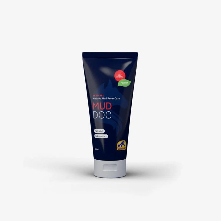 Veterinarian-recommended Mud Doc balm for horses, 200ml tube for treating mud fever. Promotes skin recovery and protects against irritation.