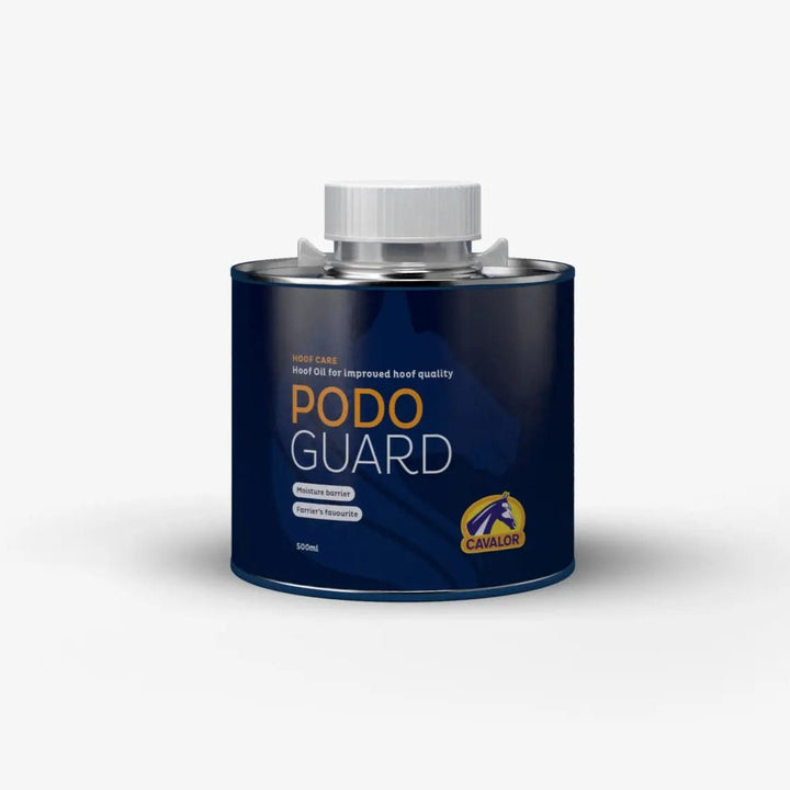 Podo Guard - Natural Hoof Oil 500ml tin by Cavalor. Strengthens brittle hooves and promotes healthy growth with antibacterial protection.