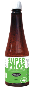 Veterinary-recommended SUPER PHOS liquid supplement, ideal for treating calcium and phosphorus deficiencies in farm animals.