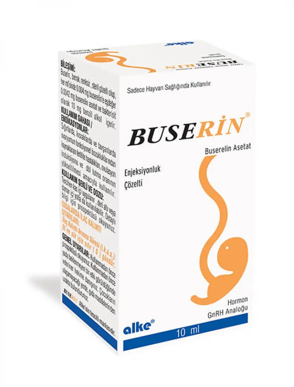 Buserin - Buserelin solution for fertility in animals, 10ml veterinary hormone supplement for ovulation aid in cattle, horses, sheep, and camels.