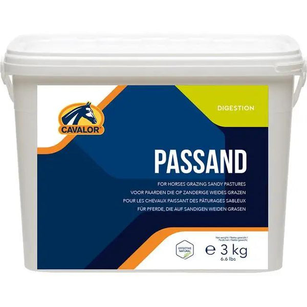 PASSAND dietary supplement for horses grazing sandy pastures, supports digestion and gastrointestinal health, 3kg container.