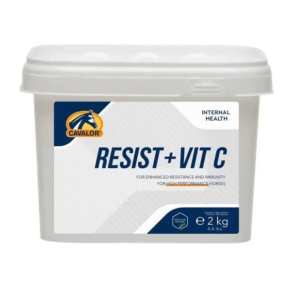 Cavalor Resist + Vit C 2kg supplement for horses, boosts immune system and internal health for high-performance equines.