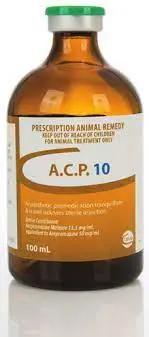 ACP 10 Injection for camels and horses, 100mL bottle for calming anxious pets. Ideal animal supplement for stress relief and peaceful travel.