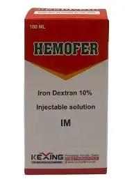 Hemofer Iron Supplement - Boost Iron Levels | Effective & Safe. 100ml injectable Iron Dextran 10% solution for camels, supports iron recovery and health.
