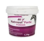 Natrozol Forte Powder 1.2kg container for horses and camels, offering advanced hormonal support for racing performance and muscle energy.