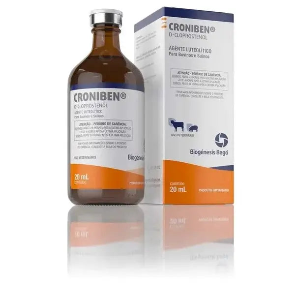 CRONIBEN - Estrus Synchronization Cattle Injection with D-Cloprostenol for bovine and camel reproductive therapy. 20ml veterinary hormone supplement.