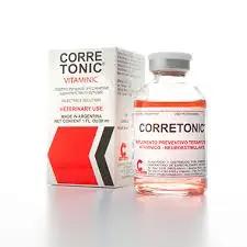 CORRETONIC - Pre-Event Muscle Energizer for Horses supplement bottle with packaging, designed to boost energy and endurance in sport animals.