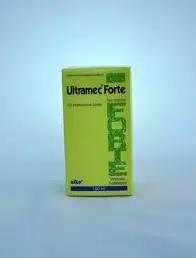 Ultramec Forte 2% veterinary injectable solution. Effective antiparasitic treatment for cows and sheep against nematodes, ticks, and lungworms.