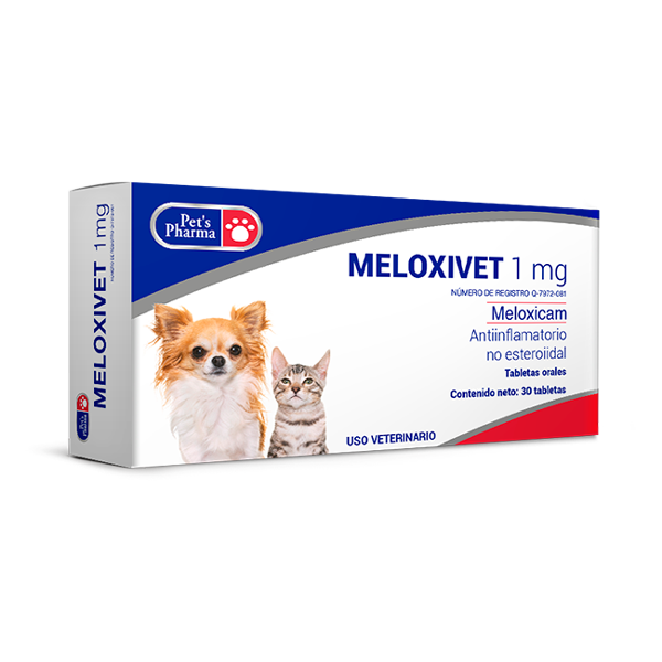 Meloxivet 1Mg for Pets - Pain Relief | Safe Vet Medicine box with 30 oral tablets for dogs and cats. Non-steroidal anti-inflammatory pet supplement.