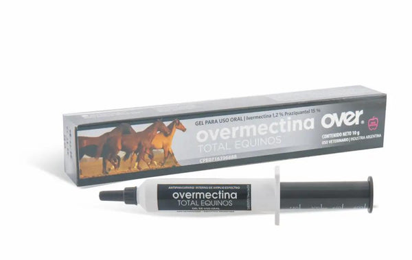 OVERMECTINA TOTAL PASTE - Broad Spectrum Antiparasitic for camels, horses, and cows in oral syringe form with ivermectin and praziquantel.