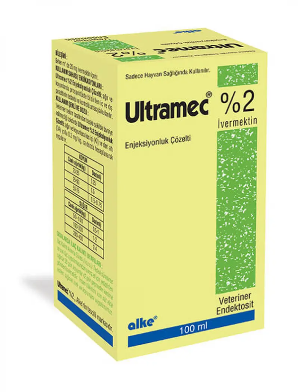 Ultramec Forte 2% Ivermectin Solution 100ml for cattle and sheep. Broad-spectrum antiparasitic for internal and external parasite control.