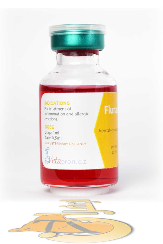 FLURACE veterinary injectable for dogs and cats, treats inflammation and allergies. Ideal for muscle support and energy in racing animals.