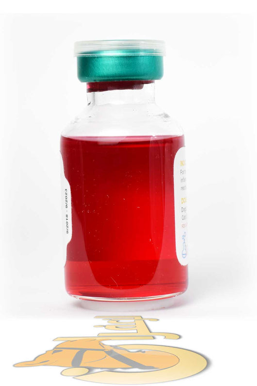 FLURACE red liquid supplement in 20ml vial, designed for animal use. Enhances performance and recovery in horses, camels, and falcons.
