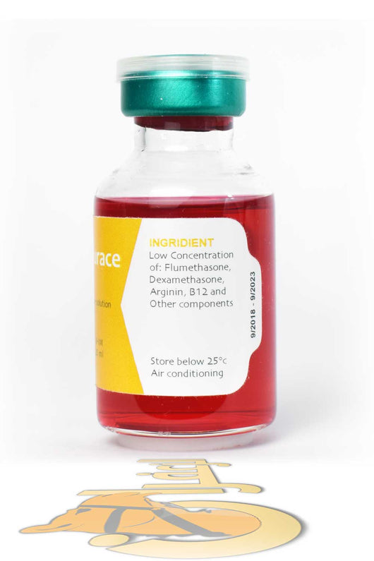 FLURACE pet injectable with Flumethasone, Dexamethasone, Arginine, and B12. Veterinary booster for muscle pain and energy in animals.